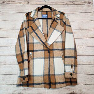 Cavalini Los Angeles OUTERWEAR One Button Jacket Pockets Brown Women's Size M